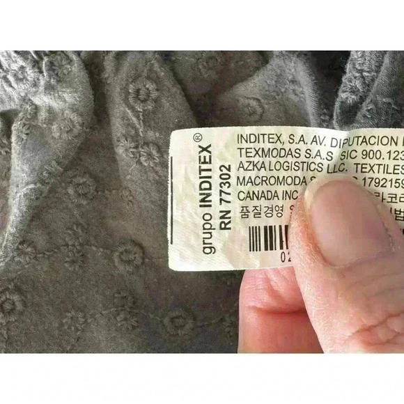 Zara PUFF Sleeve Top Gray Textured GIRL'S Size 2-3 Yrs Toddler Floral Cottage - Picture 6 of 10